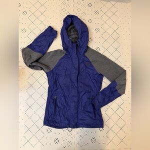 Womens The North Face NF00CAD7 Blue/Grey Full Zip‎ Rain Jacket XS